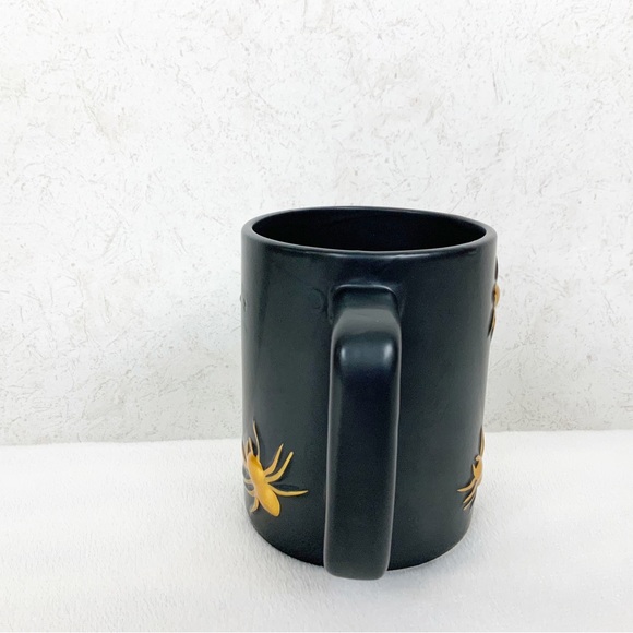B Harbor Matte Black Gold Spider Mug 18 Oz Halloween Spooky - Picture 4 of 7